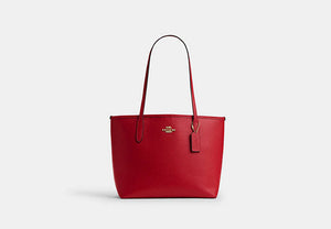 Medium City Tote Bag - Gold/Bright Cardinal