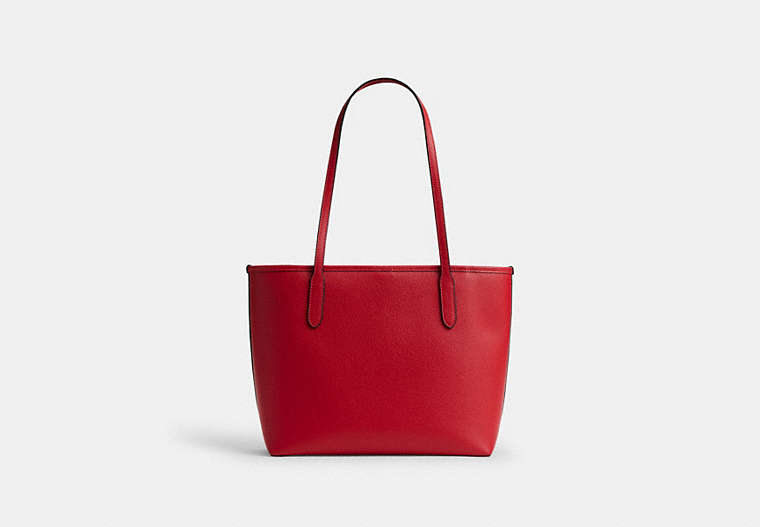 Medium City Tote Bag - Gold/Bright Cardinal