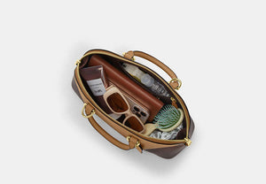 Lara Satchel Bag - Gold/Latte