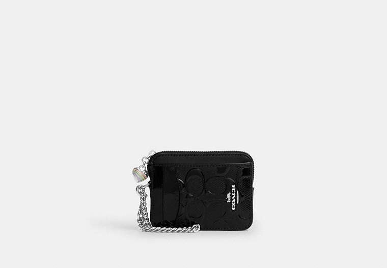 Zip Card Case - Silver/BLACK