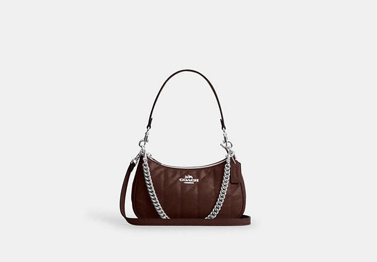 Teri Shoulder Bag With Quilting - Silver/Maple