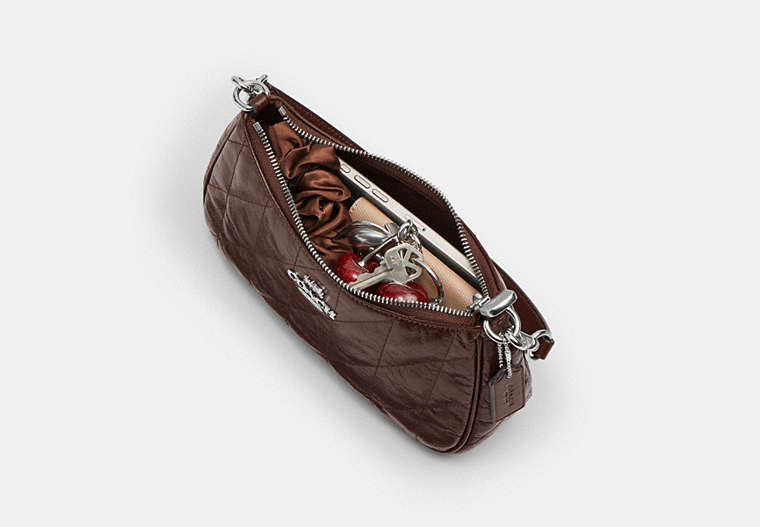 Teri Shoulder Bag With Quilting - Silver/Maple
