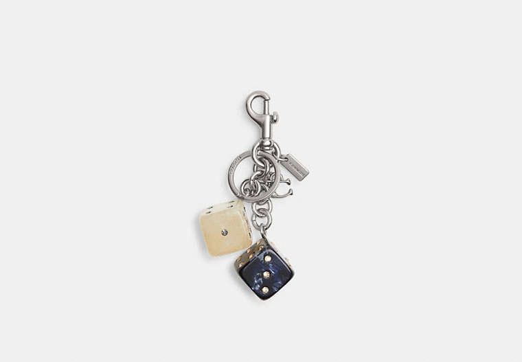 Dice Bag Charm - Light Antique Gold/Silver Black Multi