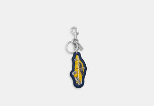 Taxi Bag Charm - Silver/Deep Blue Multi