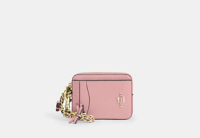 Zip Card Case - Gold/Soft Pink
