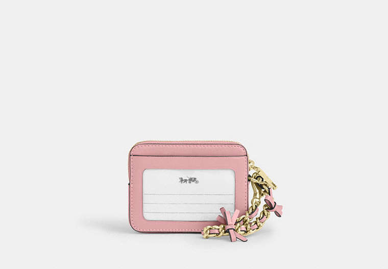 Zip Card Case - Gold/Soft Pink