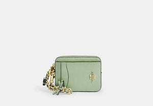 Zip Card Case - Gold/Light Pistachio