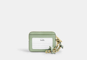 Zip Card Case - Gold/Light Pistachio