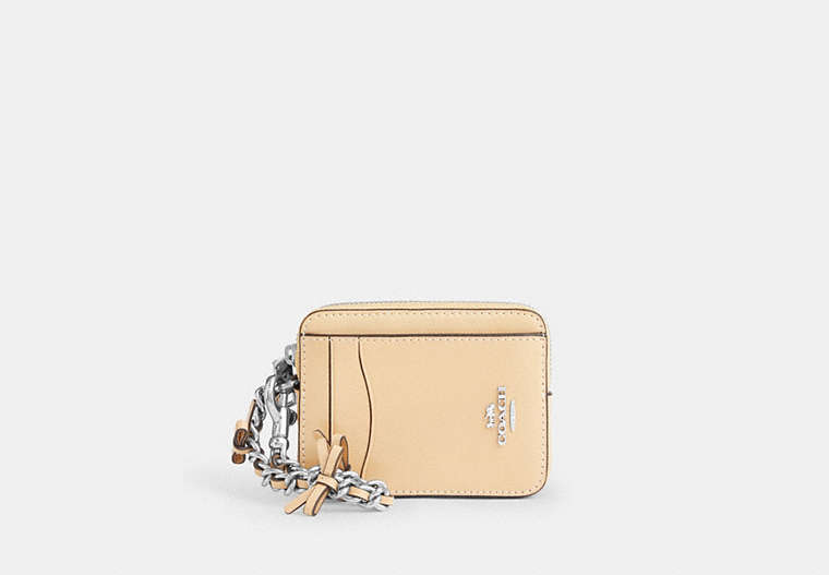 Zip Card Case - Silver/Light Sand