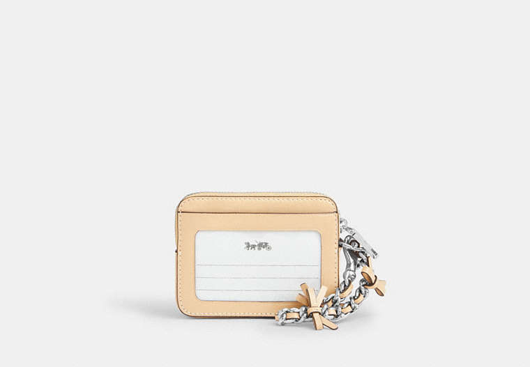 Zip Card Case - Silver/Light Sand
