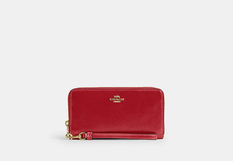 Long Zip Around Wallet - Gold/Poppy