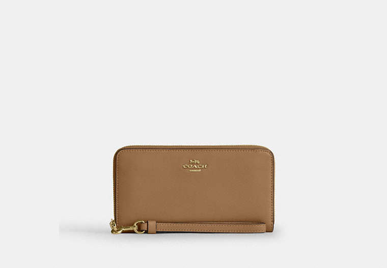Long Zip Around Wallet - Gold/Sandy Beige