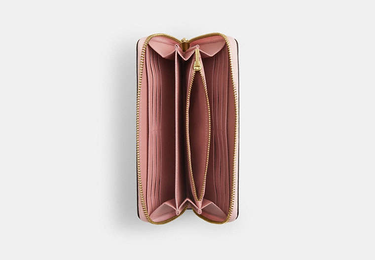 Long Zip Around Wallet - Gold/Powder Pink