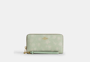 Long Zip Around Wallet - Gold/Pale Green
