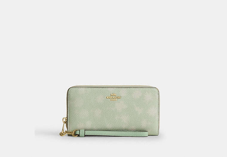 Long Zip Around Wallet - Gold/Pale Green