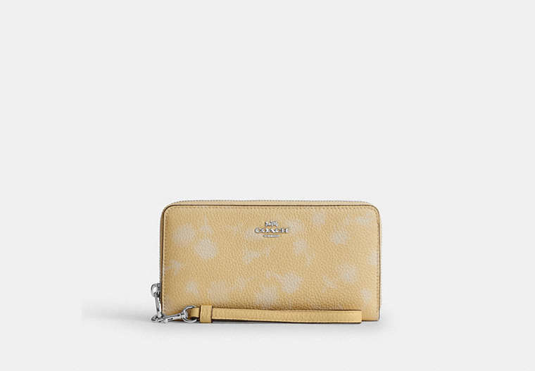 Long Zip Around Wallet - Silver/Washed Yellow