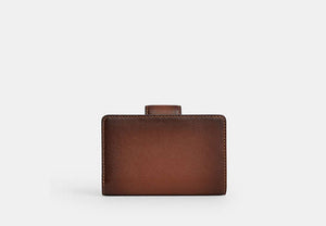 Medium Corner Zip Wallet - Gold/Redwood