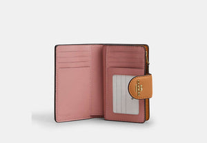 Medium Corner Zip Wallet - Gold/Powder Pink
