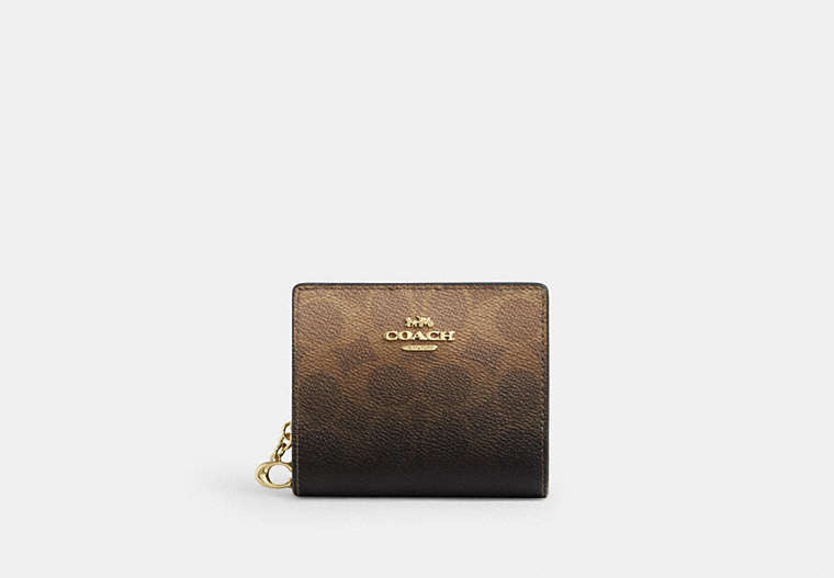 Snap Wallet In Signature Chenille - Gold/Brown