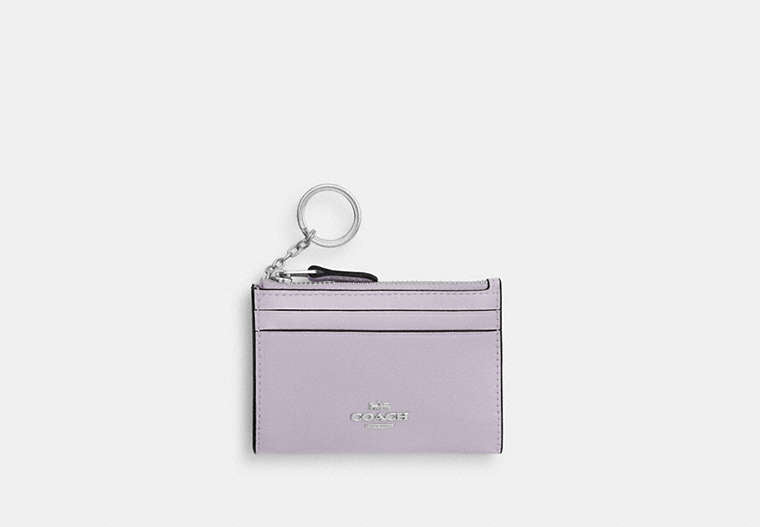 Mini Skinny ID Case In Signature Chenille - Silver/Light Amethyst