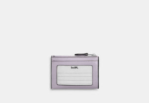 Mini Skinny ID Case In Signature Chenille - Silver/Light Amethyst