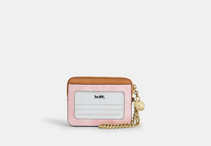Zip Card Case - Gold/Powder Pink