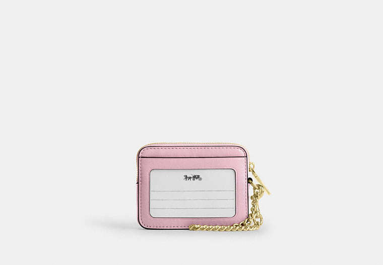 Zip Card Case - Gold/Carnation