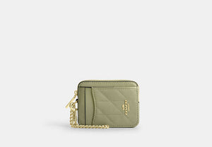 Zip Card Case - Gold/Pistachio