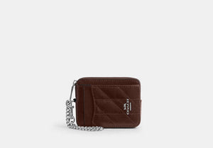 Zip Card Case - Silver/Maple