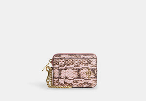 Zip Card Case - Gold/Pink