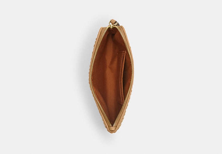 Large Corner Zip Wristlet - Gold/Toast