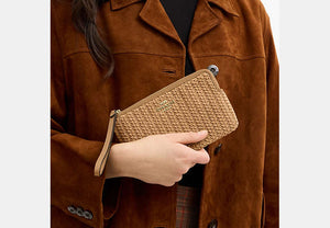 Large Corner Zip Wristlet - Gold/Toast