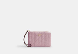 Corner Zip Wristlet - Gold/Carnation