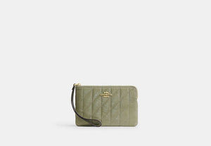 Corner Zip Wristlet - Gold/Pistachio