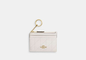 Mini Skinny ID Case In Signature Chenille - Gold/Chalk