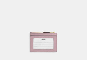 Mini Skinny ID Case In Signature Chenille - Gold/Carnation