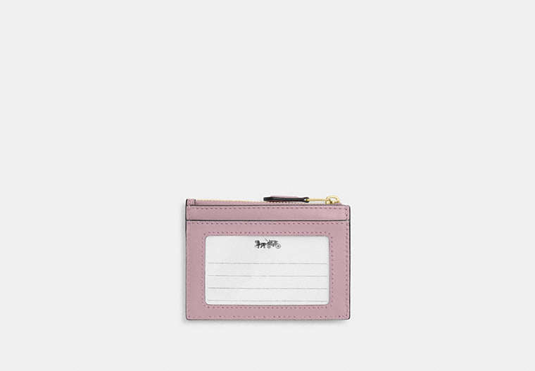 Mini Skinny ID Case In Signature Chenille - Gold/Carnation