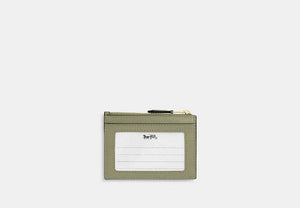 Mini Skinny ID Case In Signature Chenille - Gold/Pistachio