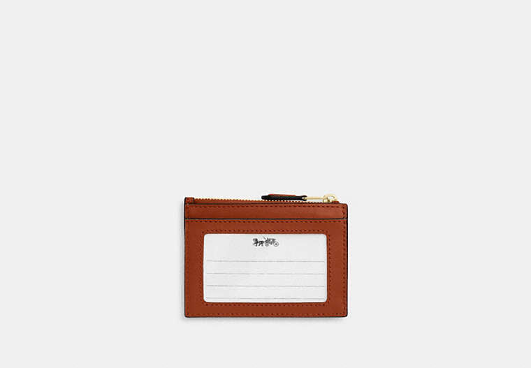 Mini Skinny ID Case In Signature Chenille - Gold/Cinnamon