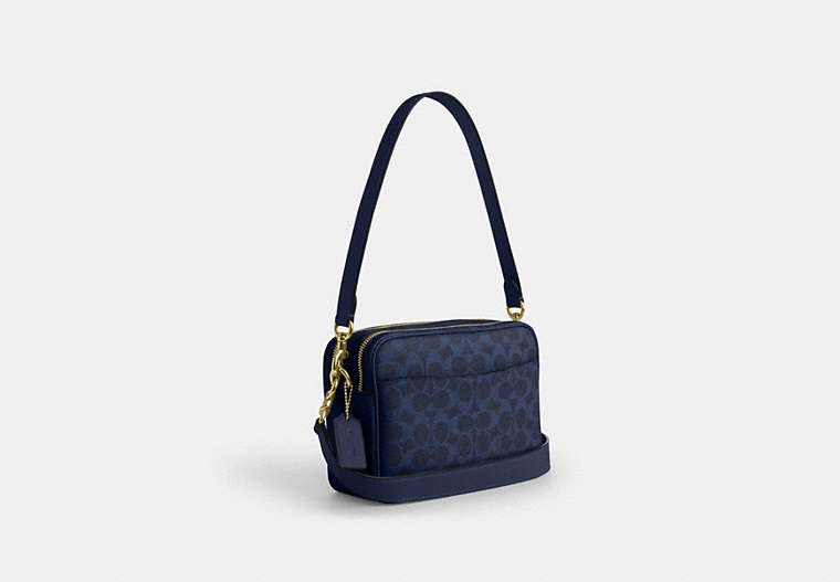 Carey Crossbody Bag In Signature Canvas - Gold/Navy