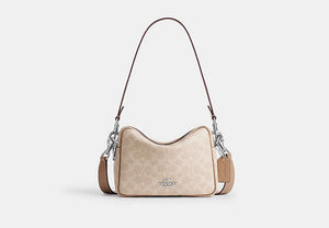 Carey Crossbody Bag In Signature Canvas - Silver/Sand/Taupe