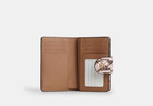Medium Corner Zip Wallet - Gold/Pink