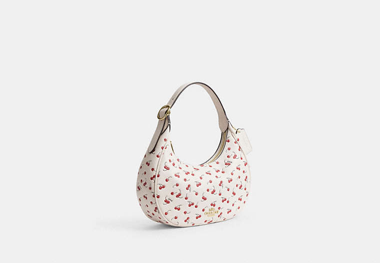 Emily Shoulder Bag With Cherry Print - Gold/Chalk Multi