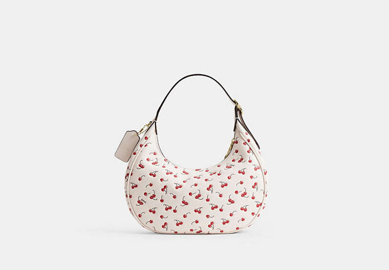 Emily Shoulder Bag With Cherry Print - Gold/Chalk Multi
