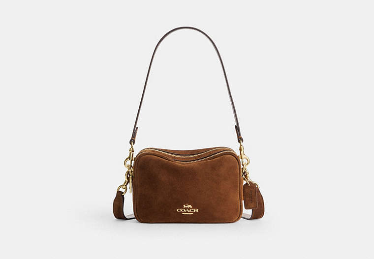 Mini Carey Crossbody Bag - Gold/Warm Brown