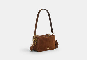 Mini Carey Crossbody Bag - Gold/Warm Brown