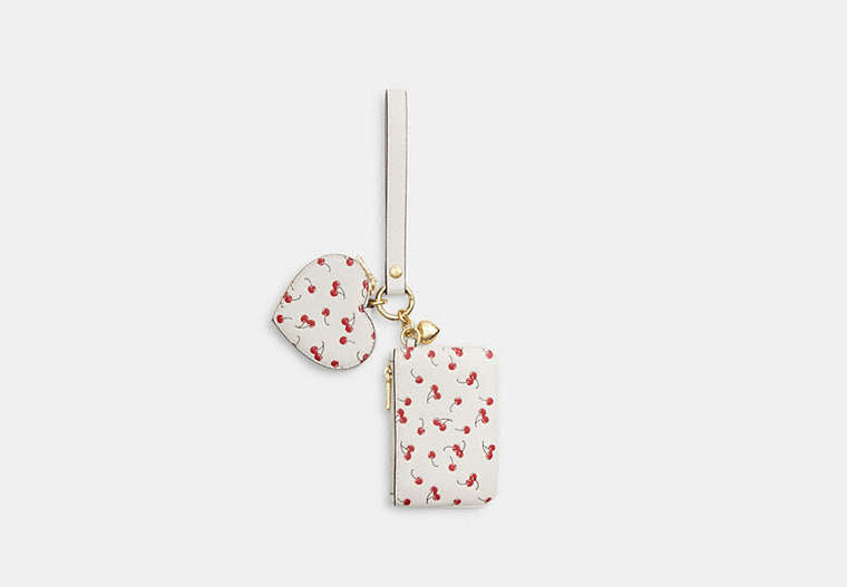 Wristlet And Heart Pouch - Gold/Chalk Multi