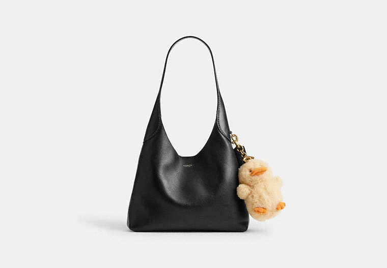 Ducky Bag Charm In Shearling - Brass/Yellow Multi