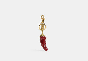 Signature Bag Charm - Brass/Red