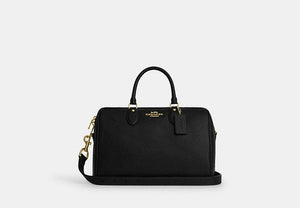 Rowan Large Satchel Bag In Signature Leather - Gold/Black
